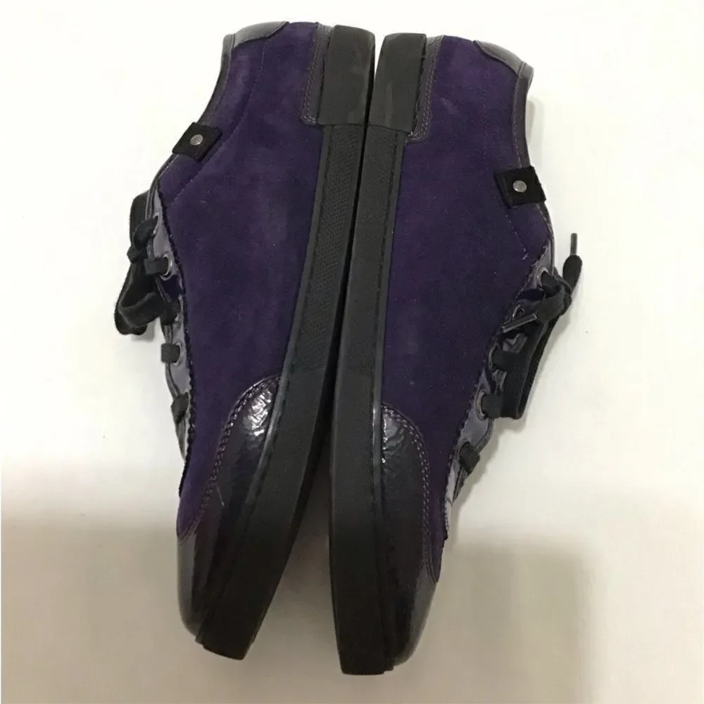 GUCCI Purple Suede Low Top Lace Up Sneakers Size 7 1/2